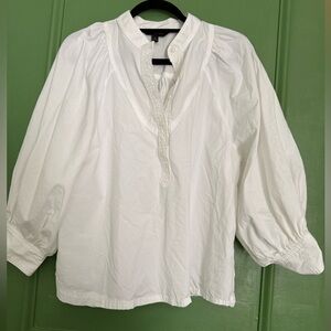 Banana Republic White Cotton Popover